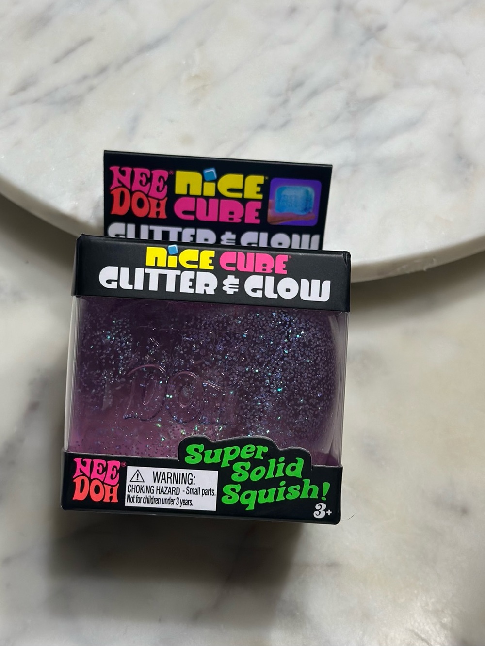 Schylling Needoh Nice Cube Glitter & Glow- Purple Color